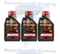 Motul 8100 Eco-Clean 0W30 ACEA C2 Olio Motore Auto 100% Sintetico - 3 Litri