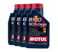 MOTUL 8100 Eco-Clean SAE 0W-20 Olio Motore BMW LL-17 FE+, MB 229.72, 4x1 Litro