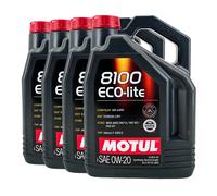 MOTUL 8100 Eco-Lite SAE 0W-20 Olio Motore Chrysler Ms 6395, Api Sp RC, 4x5 Litro