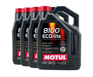 MOTUL 8100 Eco-Lite SAE 0W-20 Olio Motore Chrysler Ms 6395, Api Sp RC, 4x5 Litro