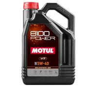 Motul 8100 Power 5W-40 Full Synthetic | Formula a base di esteri per motori turbocompressi e ad alte prestazioni | Protezione LSPI, estrema resistenza al calore, lubrificazione a freddo per avviamento