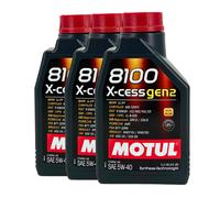 MOTUL 8100 x-Cess GEN2 SAE 5W-40 Olio Motore VW 502 00, VW 505 00, 3x1 Litro