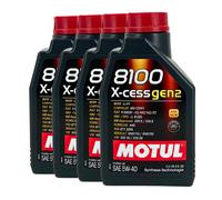MOTUL 8100 x-Cess GEN2 SAE 5W-40 Olio Motore VW 502 00, VW 505 00, 4x1 Litro