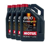 MOTUL 8100 x-Cess GEN2 SAE 5W-40 Olio Motore VW 502 00, VW 505 00, 4x5 Litro