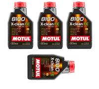 Motul 8100 X-Clean FE 5W-30 è un olio motore 100% sintetico per veicoli benzina e diesel, compatibile con DPF e normative Euro 4, 5 e 6.