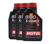 MOTUL 8100 X-Clean+ SAE 5W-30 Olio Motore PORSCHE C30, VW 504 00, 3x1 Litro