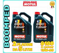 Motul 8100 X-Power 10W60 Olio Motore 100% Sintetico ACEA A3/B4 API SN 10L 02MO82