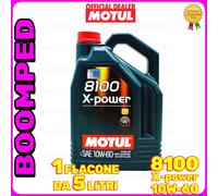 Motul 8100 X-Power 10W60 Olio Motore 100% Sintetico ACEA A3/B4 API SN 5L MO82
