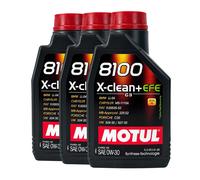 MOTUL 8100 x-Pulire + Efe SAE 0W-30 Olio Motore VW 504 00, VW 507 00, 3x1 Litro