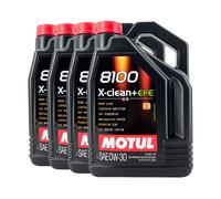 MOTUL 8100 x-Pulire + Efe SAE 0W-30 Olio Motore VW 504 00, VW 507 00, 4x5 Litro