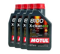 MOTUL 8100 x-Pulire Efe SAE 5W-30 Olio Motore Opel OV0401547-G30, 4x1 Litro