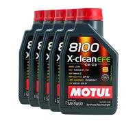 MOTUL 8100 x-Pulire Efe SAE 5W-30 Olio Motore Opel OV0401547-G30, 5x1 Litro