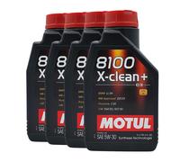MOTUL 8100 x-Pulire + SAE 5W-30 Olio Motore Porsche C30, VW 504 00, 4x1 Litro