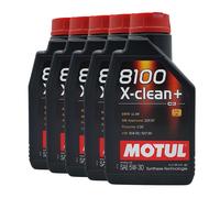 MOTUL 8100 x-Pulire + SAE 5W-30 Olio Motore Porsche C30, VW 504 00, 5x1 Litro