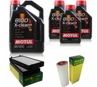 Motul 8L 5W-30 olio motore + Mann per BMW X5 E70 xDrive30d 3.0 D X6 E71 E72