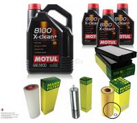 Motul 8L 5W-30 olio motore + Mann per BMW X5 E70 xDrive30d 3.0 D X6 E71 E72 30d