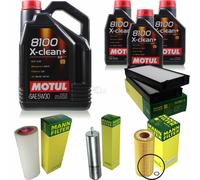 Motul 8L 5W-30 olio motore + Mann per BMW X5 E70 xDrive30d 3.0 D X6 E71 E72 30d
