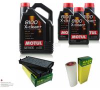 Motul 8L 5W-30 olio motore + Mann per BMW X6 E71 E72 30d xDrive30d X5 E70 3.0 D