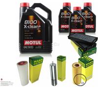 Motul 8L 5W-30 olio motore + Mann per BMW X6 E71 E72 xDrive30d 30d X5 E70 3.0 D.