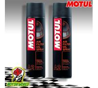 Motul A2 Olio Spray per Filtro Aria Moto Quad Air Fllter Special Oil 2 x 400ml