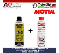 MOTUL ENGINE CLEAN 300ML + ADDITIVO TAGLIANDO SICURO DIESEL MOTORSISTEM 180ML