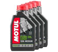 Motul Gabelöl 10W HC-Synthese Expert Medium, 4 X 1 Liter, Frontale