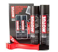 Motul - Kit con lubrificante/detergente per la pulizia della catena + spazzola, per moto da fuoristrada
