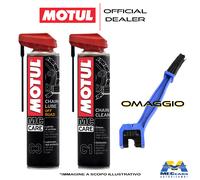 MOTUL MC CARE Kit C3 Chain Lube OFF ROAD + C1 Chain Clean + SPAZZOLA OMAGGIO