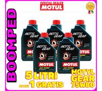 MOTUL MOTYL GEAR 75W80 OLIO CAMBIO DIFFERENZIALE RACING SINTETICO 5 LITRI 05MO75
