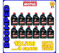 MOTUL MOTYL GEAR SAE 75W80 12L OLIO TRASMISSIONE CAMBIO AUTO API GL4 GL5 12MO75