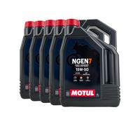 MOTUL Ngen 7 15W-50 4T Olio Motore 4 L, 5x4 Litri Semi-Sintetico