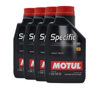 MOTUL Specific 0720 SAE 5W-30 Olio Motore RENAULT RN0720, 4x1 Litro