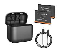 MotuTech 2 batterie + caricabatterie per Insta360 X3 One X3 Portatile Custodia di ricarica Tipo-C PD3.0 QC Ricarica Rapida Hub con Cavo
