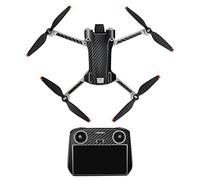 MotuTech - Adesivo decorativo per DJI Mini 3 Pro Drone, telecomando Pelle anti rigatura impermeabile (per drone + RC(con schermo), 9-Carbonio, colore: Nero