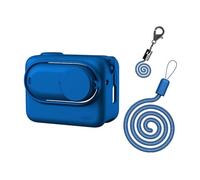 MotuTech Custodia in silicone per Insta360 GO3 - Custodia protettiva per fotocamera e azione anti-graffio + coperchio dell'obiettivo + cinturino (blu)