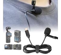 MotuTech Microfono Lavalier Clip-on tipo C per Insta360 X4 / X3 / Insta360 One X2/Insta360 One RS/Insta360 One R/OSMO Action 3/DJI Action 2 1,5 M Filo (per DJI Pocket 3/Action 4/3/2)