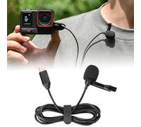 MotuTech Microfono Lavalier Clip-on Tipo C per Insta360 X4/X3/X2/OSMO Action 3/DJI Action 2 1,5 M Filo (per Ace/Ace Pro)