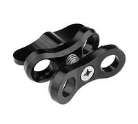 Motutech - Pinza a sfera con clip di fissaggio per testa a sfera per GoPro Hero 360°, rotazione per immersioni subacquee, doppio fori, luce morte della fotocamera d'azione, colore: Nero