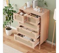 MOTUZP Cassettiera con 5 cassetti, alta e stretta, credenza, camera da letto, camera da letto, soggiorno, ideale per soggiorno, ufficio (5 cassetti, 60 x 34 x 91 cm)