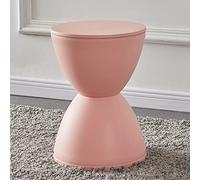 MOTUZP Sgabello Rotondo in Plastica, Moderno con Accento a Clessidra, Tavolino Moderno per Uso Interno ed Esterno, Rosa