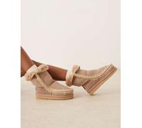 Mou - 24 - Stivali in camoscio e montone color cammello-Neutro 4