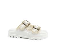 Mou - Sandali Bianchi con Fibbie e Suola a Spina di Pesce - -Shoes -Donna -Beige -40 EU