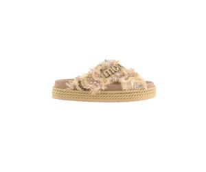 Mou - Fringed Crossover-Strap Sandal - - Shoes - Donna - Marrone - 40 EU