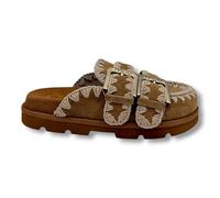 Mou - Low bio Sabot Two-Buckles. Sabot Donna Platform Boho Chic. Zoccoli con Doppia Fascia e Cuciture Artigianali. (Caramello, Sistema Taglie Calzature EU, Adulto, Donna, Numero, Media, 38)