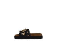 Mou - Monoband rope sandal fringes. Sandali Donna platform in tessuto intrecciato con frange. Ciabatte estive. (Nero, Sistema Taglie Calzature EU, Adulto, Donna, Numero, Media, 41)
