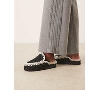 Mou - Pantofole in camoscio nere-Nero 3