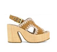 Mou - Platform con Rafia e Cinturino Posteriore - -Shoes -Donna -Marrone -39 EU