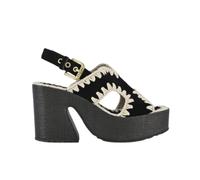 Mou - Raffia Platform Back Strap Sandali - - Shoes - Donna - Nero - 37 EU