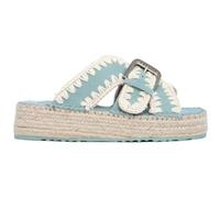 Mou Sandali da donna, design intrecciato, suola spessa, colore grigio e beige