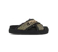 Mou - Sandalia Incrociata in Raffia Nera - -Shoes -Donna -Nero -39 EU